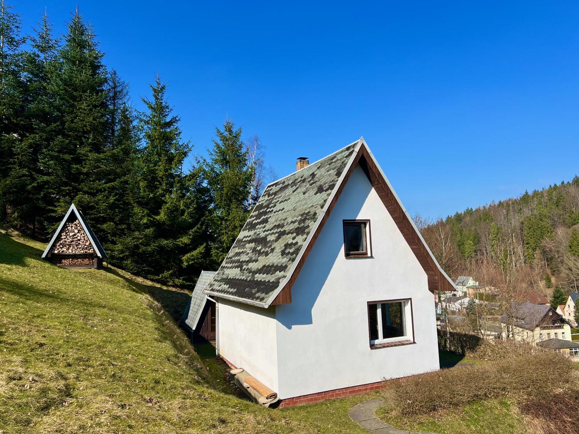Urige Berghuette Mit Kamin Und Sauna Im Erzgebirge Nahe Schwarzwassertal Pobershau Luaran gambar