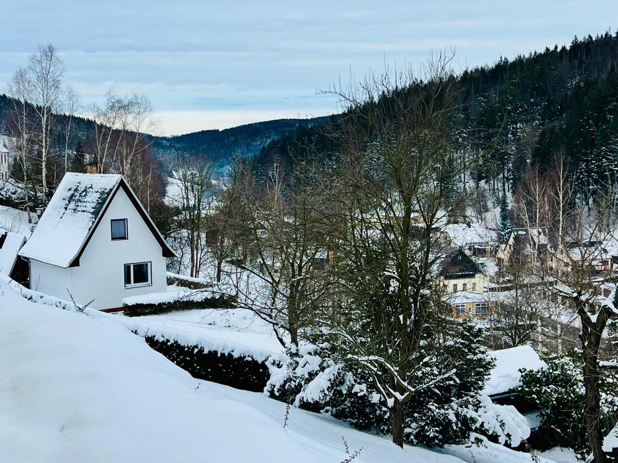 Urige Berghuette Mit Kamin Und Sauna Im Erzgebirge Nahe Schwarzwassertal Pobershau Luaran gambar